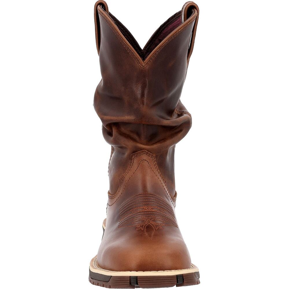 Rocky Brown Leather Women's Western Slouch Boot